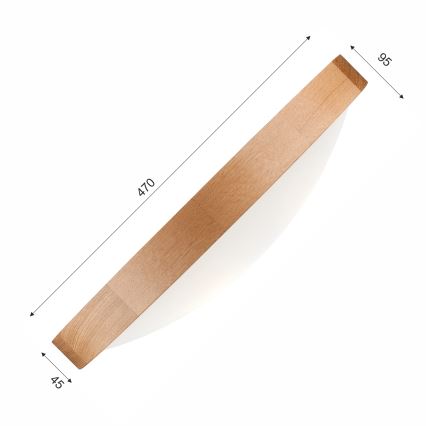 Iluminação de teto OAK SLIM 3×E27/60W/230V Carvalho ø 47 cm