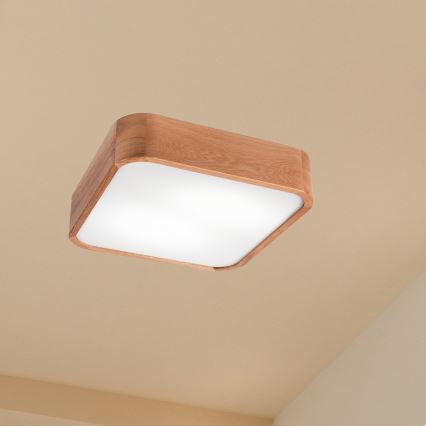Iluminação de teto OAK SQUARE 2xE27/15W/230V 35x35 cm carvalho
