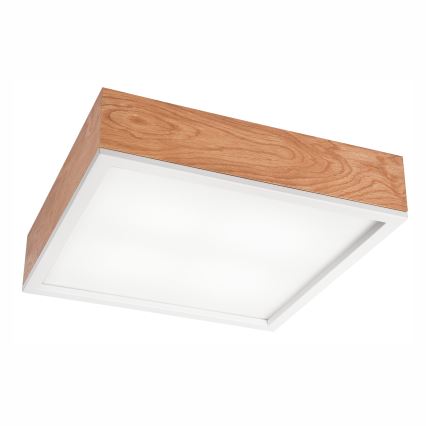 Iluminação de teto OAK SQUARE 4xE27/15W/230V 39x39 cm carvalho/branco