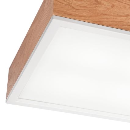 Iluminação de teto OAK SQUARE 4xE27/15W/230V 39x39 cm carvalho/branco