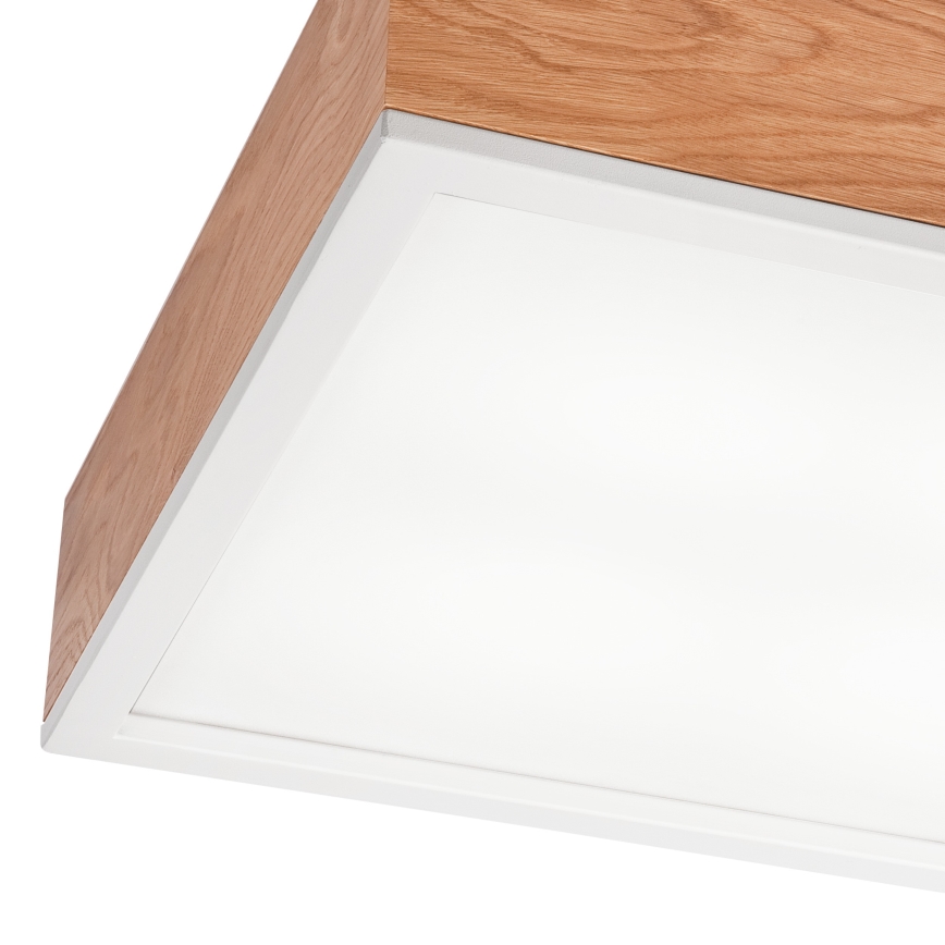 Iluminação de teto OAK SQUARE 4xE27/15W/230V 39x39 cm carvalho/branco