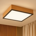 Iluminação de teto OAK SQUARE 4xE27/15W/230V 39x39 cm carvalho/preto