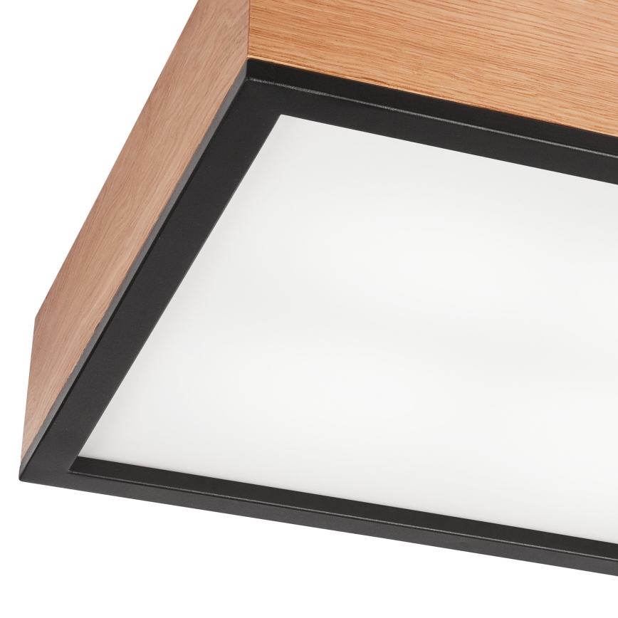 Iluminação de teto OAK SQUARE 4xE27/15W/230V 39x39 cm carvalho/preto