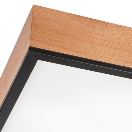 Iluminação de teto OAK SQUARE 4xE27/15W/230V 48x48 cm carvalho/preto