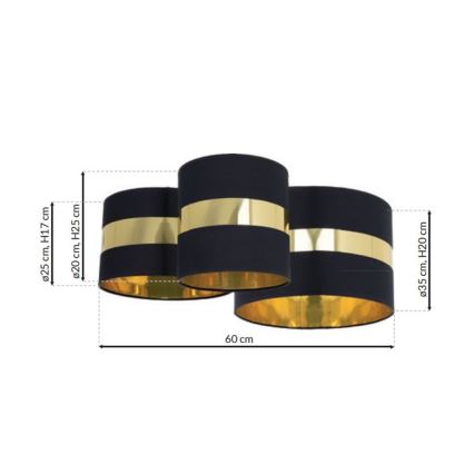 Iluminação de teto PALMIRA 3xE27/60W/230V