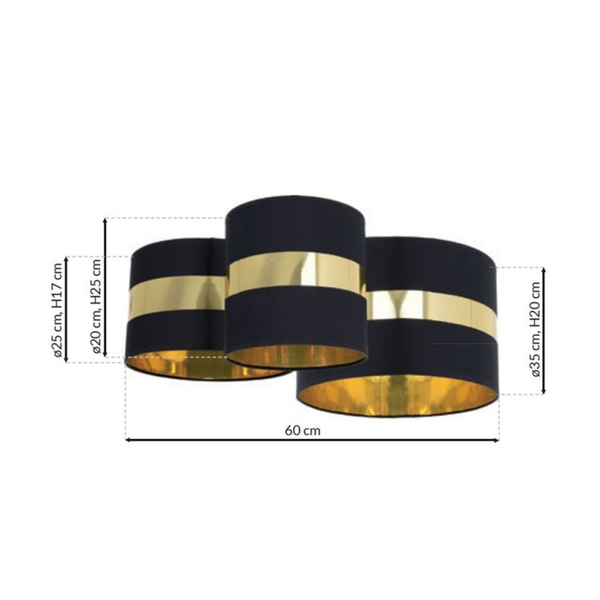 Iluminação de teto PALMIRA 3xE27/60W/230V