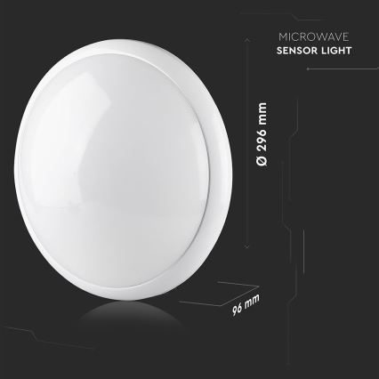 Iluminação de teto para casa de banho com sensor 1xE27/60W/230V IP44 ø 29,6 cm