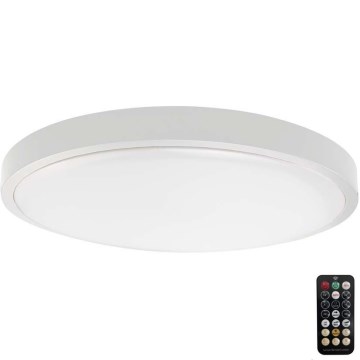 Iluminação de teto para casa de banho LED com sensor LED/18W/230V 3000K IP44 diâmetro 29,5 cm branco + comando