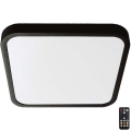 Iluminação de teto para casa de banho LED com sensor LED/18W/230V 4000K IP44 29,5x29,5 cm preto + comando