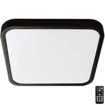 Iluminação de teto para casa de banho LED com sensor LED/18W/230V 4000K IP44 29,5x29,5 cm preto + comando