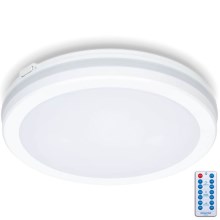 Iluminação de teto para casa de banho LED com sensor LED/24W/230V 3000/4000/6500K IP65 diâmetro 30 cm branco + comando