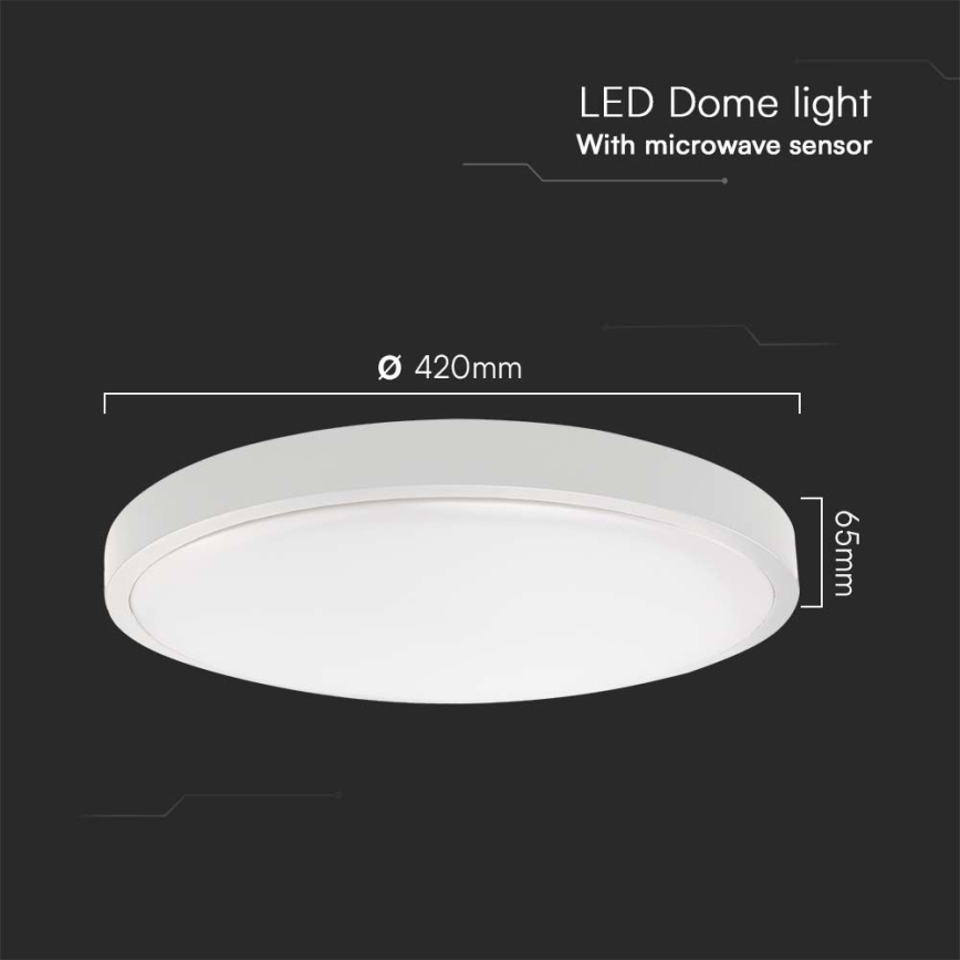 Iluminação de teto para casa de banho LED com sensor LED/36W/230V 4000K IP44 diâmetro 42 cm branco + comando
