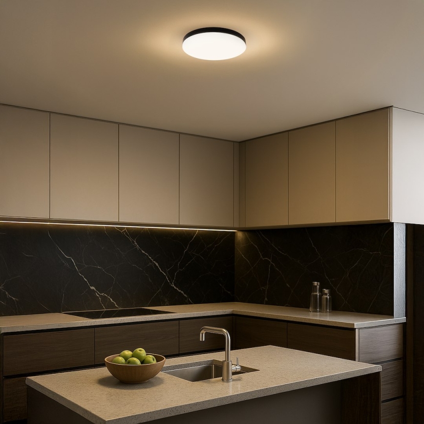 Iluminação de teto para casa de banho LED com sensor MAYA LED/13W/230V diâmetro 33 cm IP44 preto