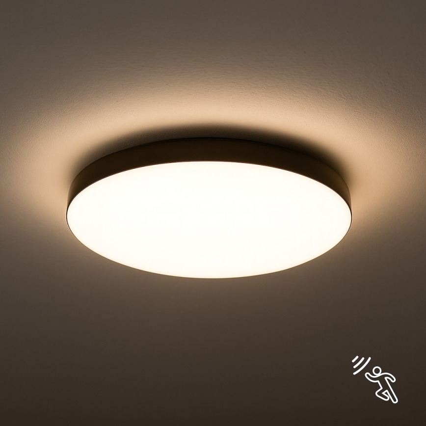 Iluminação de teto para casa de banho LED com sensor MAYA LED/13W/230V diâmetro 33 cm IP44 preto