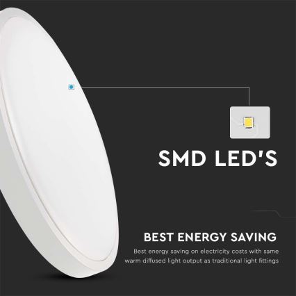 Iluminação de teto para casa de banho LED LED/18W/230V 4000K IP44 diâmetro 22,5 cm branco