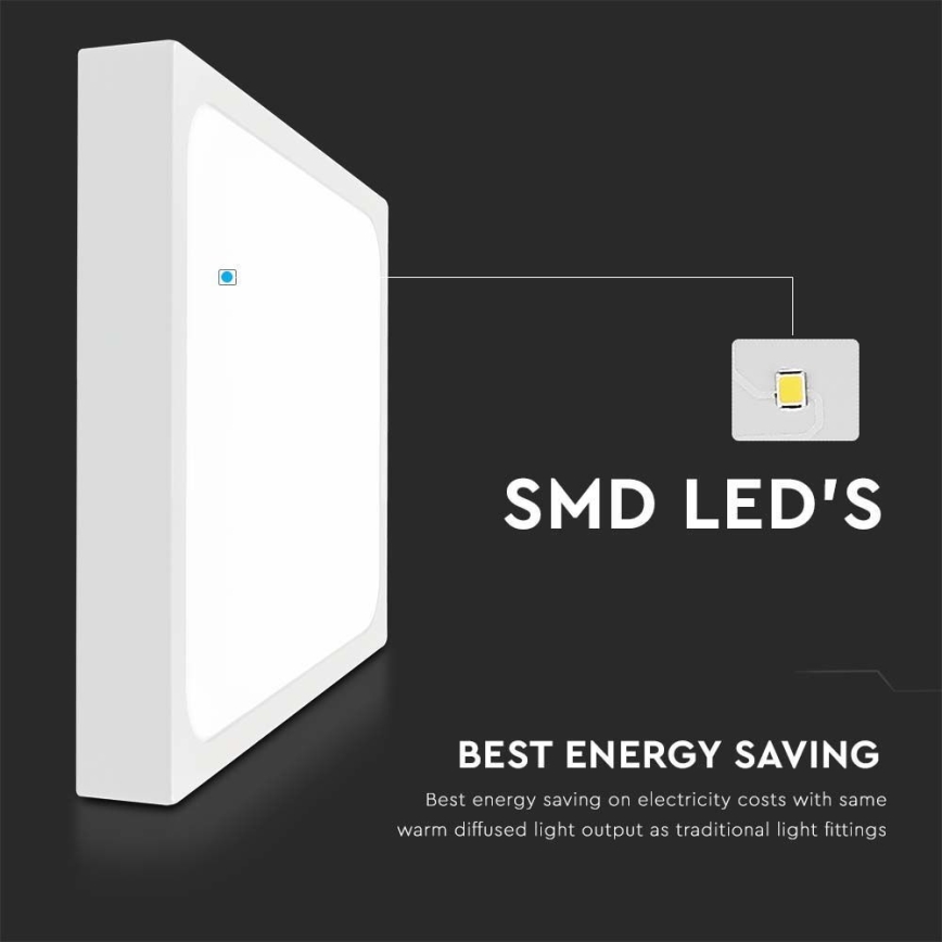 Iluminação de teto para casa de banho LED LED/18W/230V 6500K IP44 22,5x22,5 cm branco