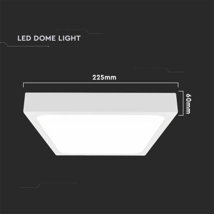 Iluminação de teto para casa de banho LED LED/18W/230V 6500K IP44 22,5x22,5 cm branco