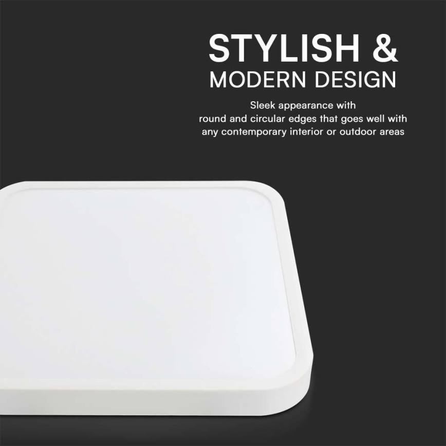 Iluminação de teto para casa de banho LED LED/24W/230V 3000K IP44 29,5x29,5 cm branco