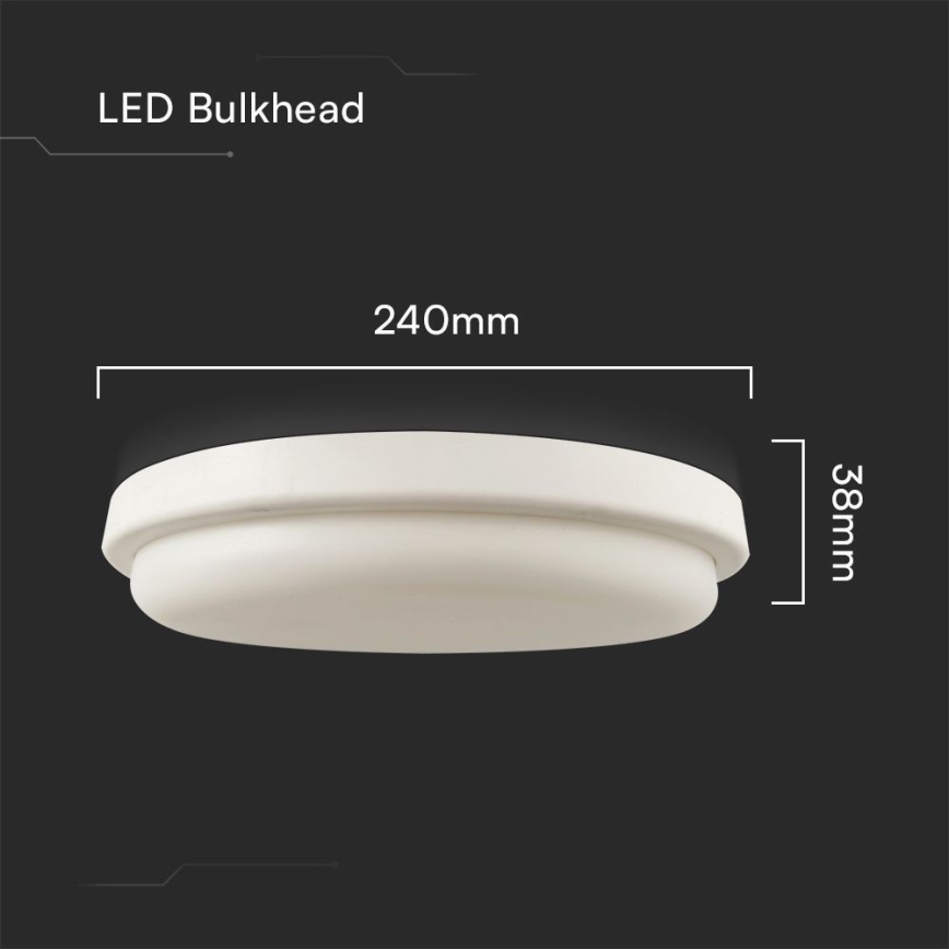 Iluminação de teto para casa de banho LED LED/24W/230V 3000K IP54 diâmetro 24 cm