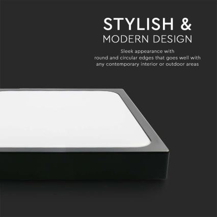 Iluminação de teto para casa de banho LED LED/24W/230V 6500K IP44 29,5x29,5 cm preto