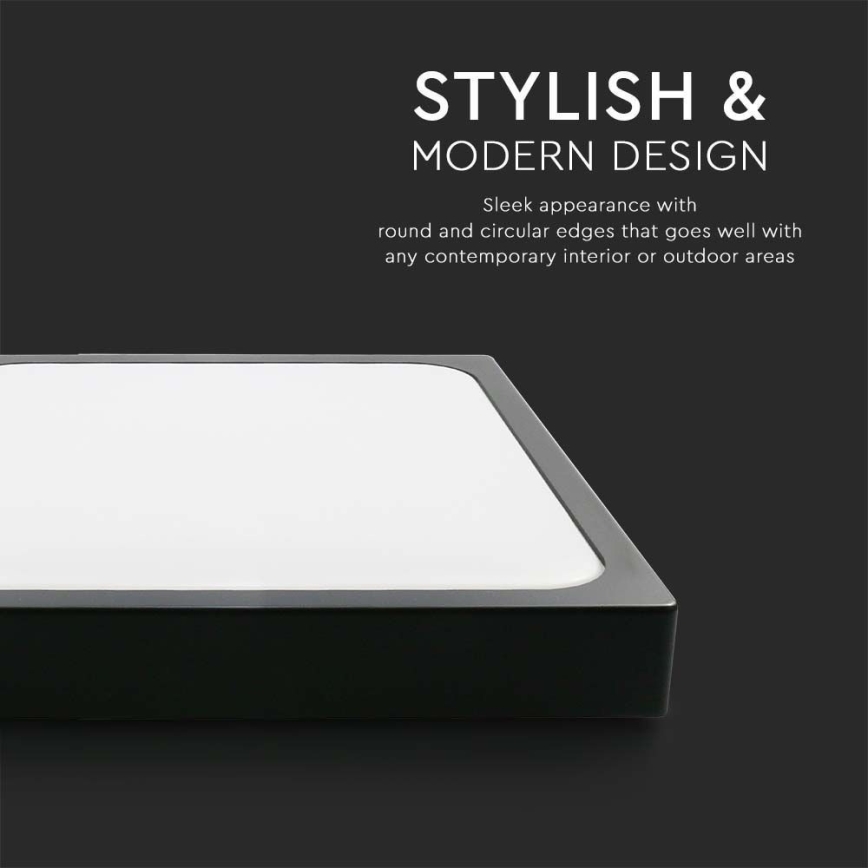 Iluminação de teto para casa de banho LED LED/30W/230V 3000K IP44 42x42 cm preto