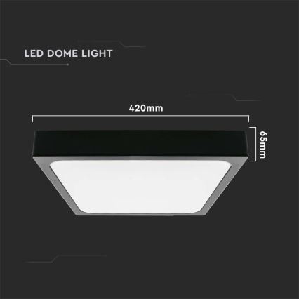 Iluminação de teto para casa de banho LED LED/30W/230V 4000K IP44 42x42 cm preto