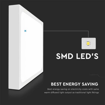 Iluminação de teto para casa de banho LED LED/30W/230V 6500K IP44 42x42 cm branco