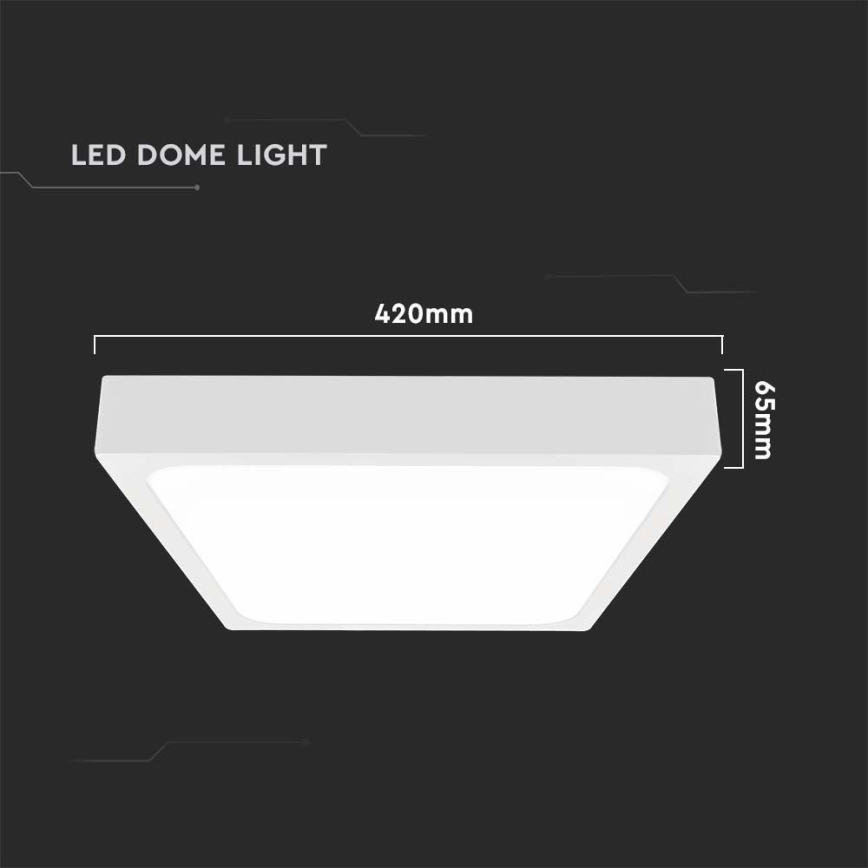 Iluminação de teto para casa de banho LED LED/30W/230V 6500K IP44 42x42 cm branco