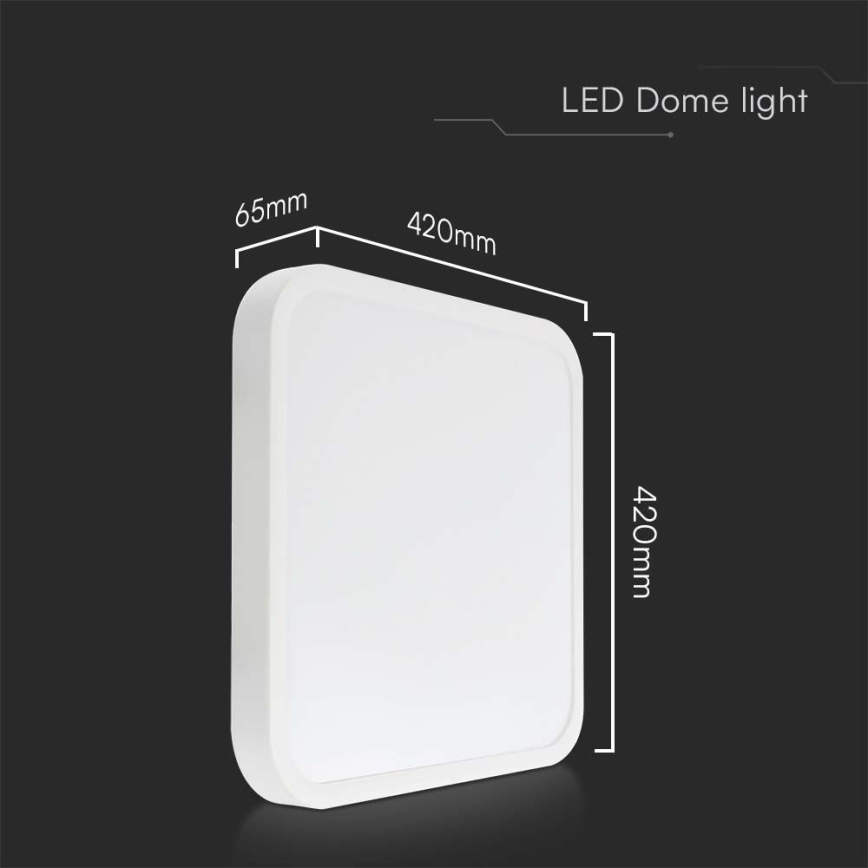 Iluminação de teto para casa de banho LED LED/48W/230V 6500K IP44 42x42 cm branco