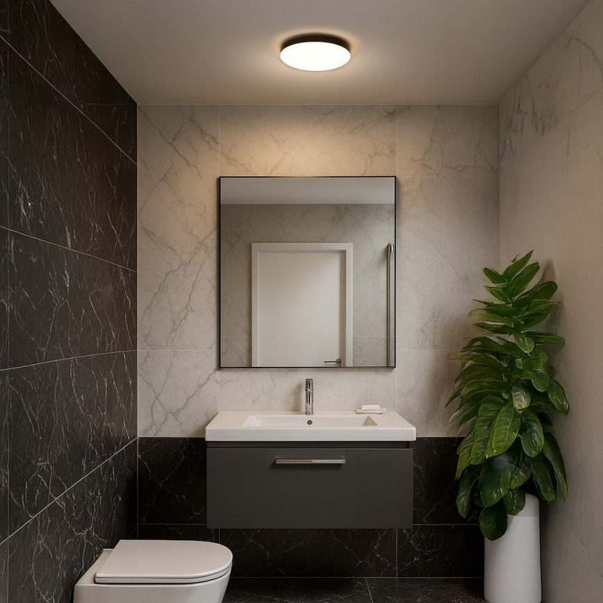 Iluminação de teto para casa de banho LED MAYA LED/15W/230V diâmetro 33 cm IP44 preto