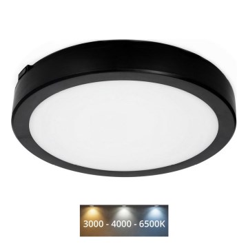 Iluminação de teto para casa de banho LED NAIROS LED/18W/230V 3000/4000/6500K IP65 diâmetro 30 cm preto