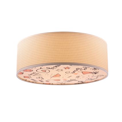 Iluminação de teto para criança KIDDY 2xE27/40W/230V bege/rosa