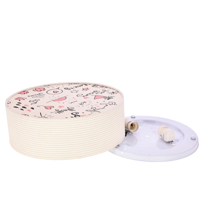 Iluminação de teto para criança KIDDY 2xE27/40W/230V bege/rosa