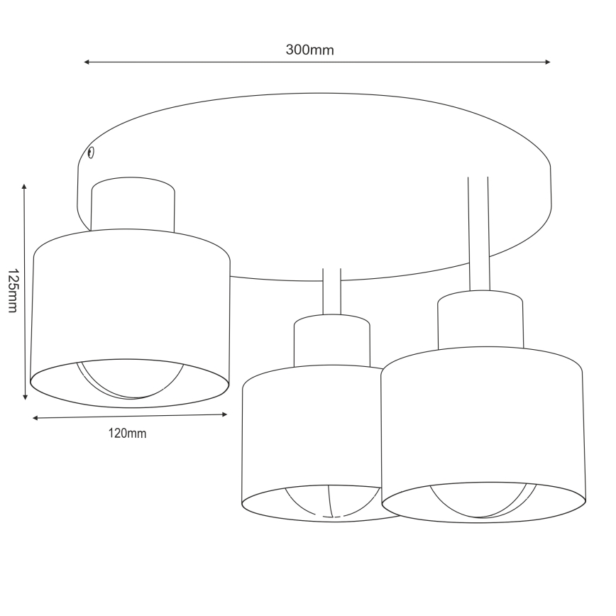 Iluminação de teto PARKLA 3xE27/15W/230V bege