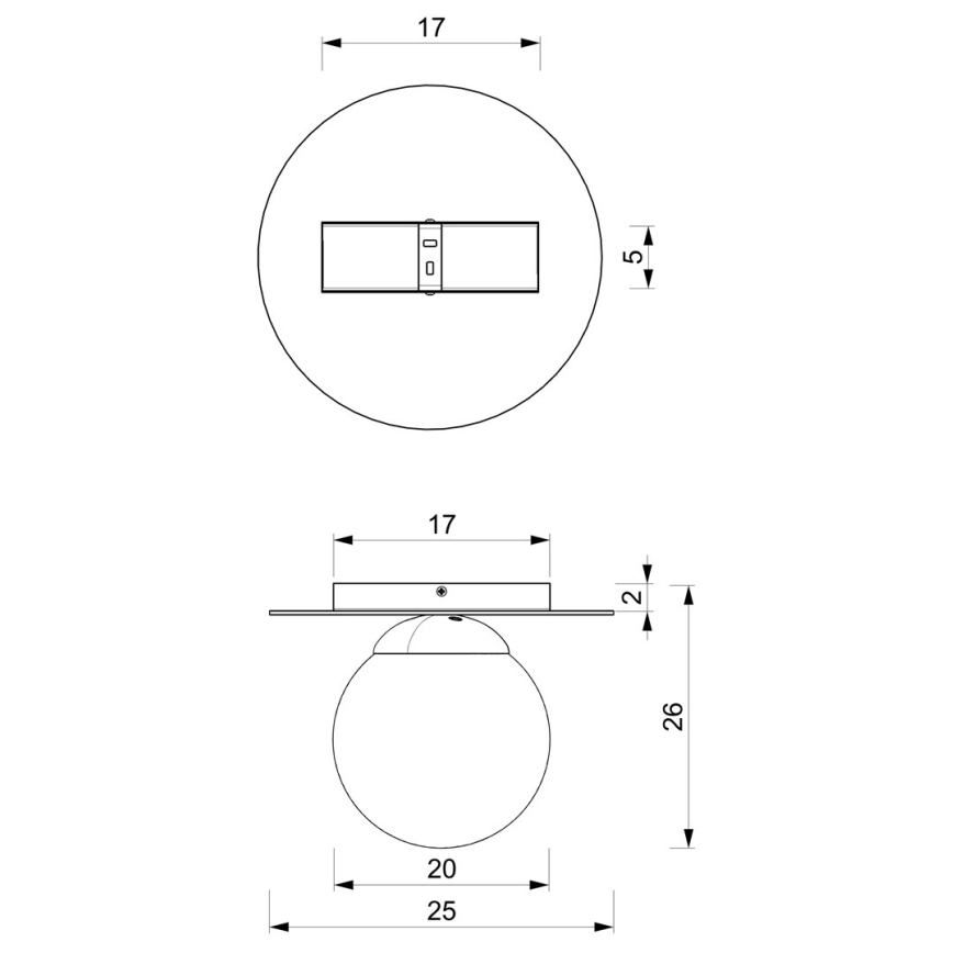 Iluminação de teto PLATO 1xE14/40W/230V diâmetro 25 cm