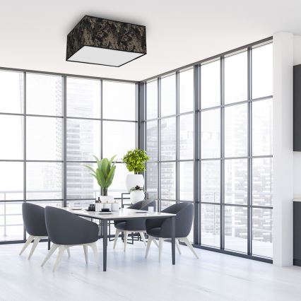 Iluminação de teto SATINO 2xE27/60W/230V preta/dourada