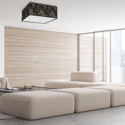 Iluminação de teto SATINO 3xE27/60W/230V preta/dourada