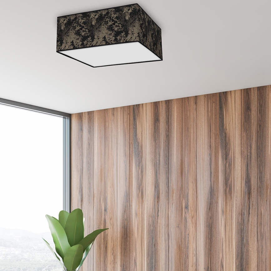 Iluminação de teto SATINO 3xE27/60W/230V preta/dourada