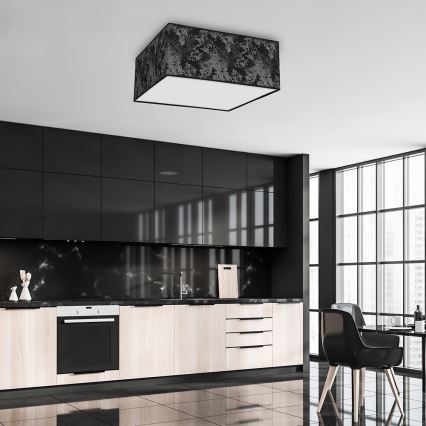 Iluminação de teto SATINO 3xE27/60W/230V preta/prateada