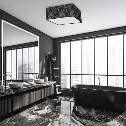 Iluminação de teto SATINO 3xE27/60W/230V preta/prateada