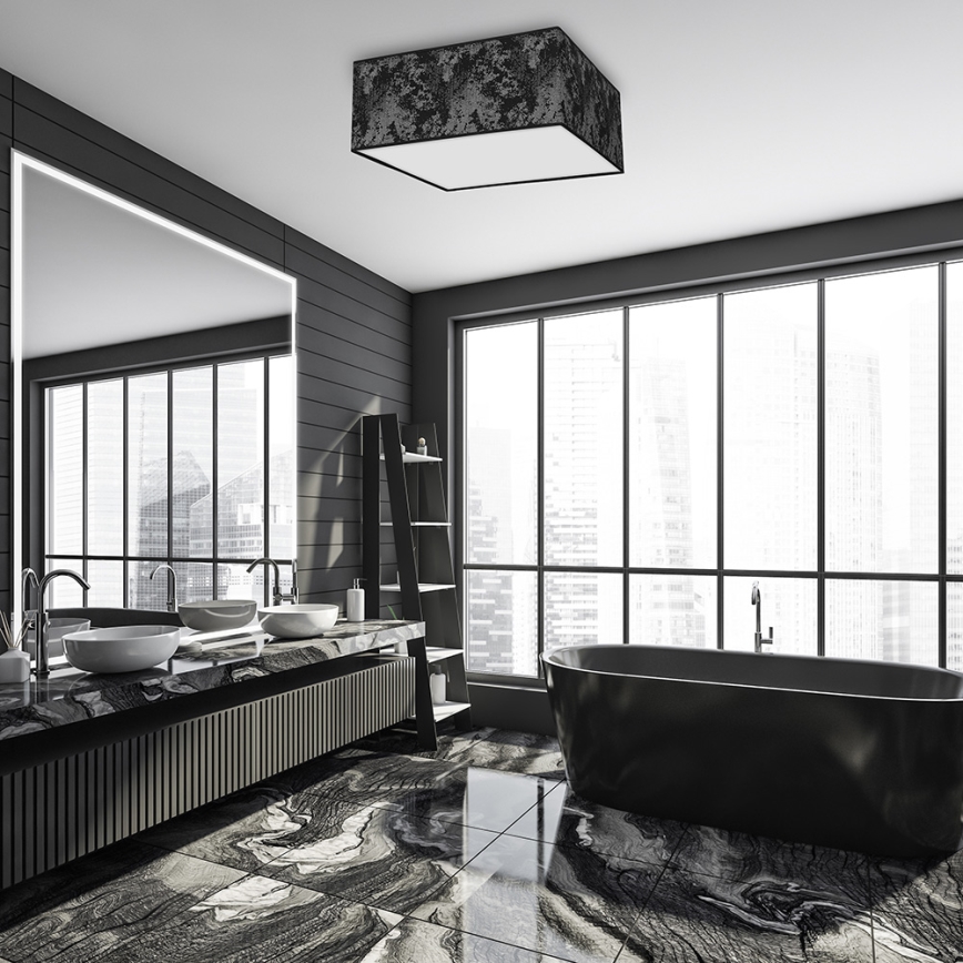 Iluminação de teto SATINO 3xE27/60W/230V preta/prateada