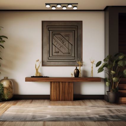 Iluminação de teto SEMA 6xGX53/15W/230V preto/castanho/carvalho