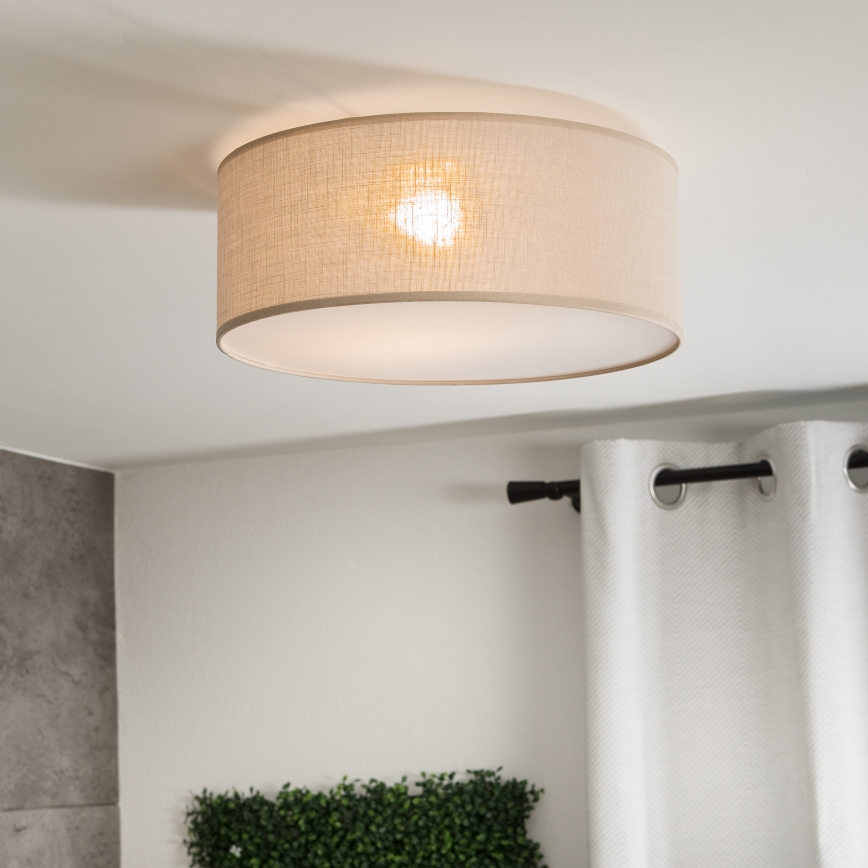 Iluminação de teto SIRJA 1xE27/60W/230V diâmetro 35 cm bege