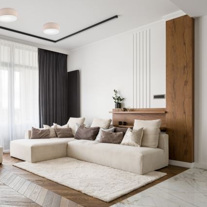 Iluminação de teto SIRJA 1xE27/60W/230V diâmetro 35 cm bege