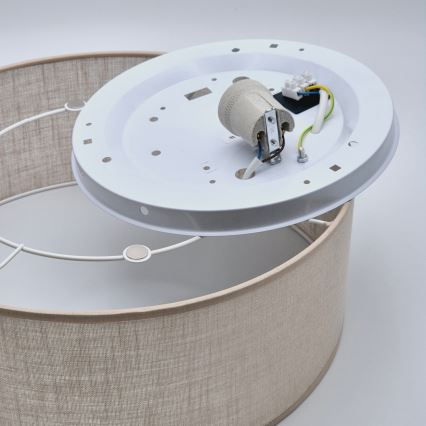 Iluminação de teto SIRJA 1xE27/60W/230V diâmetro 35 cm bege