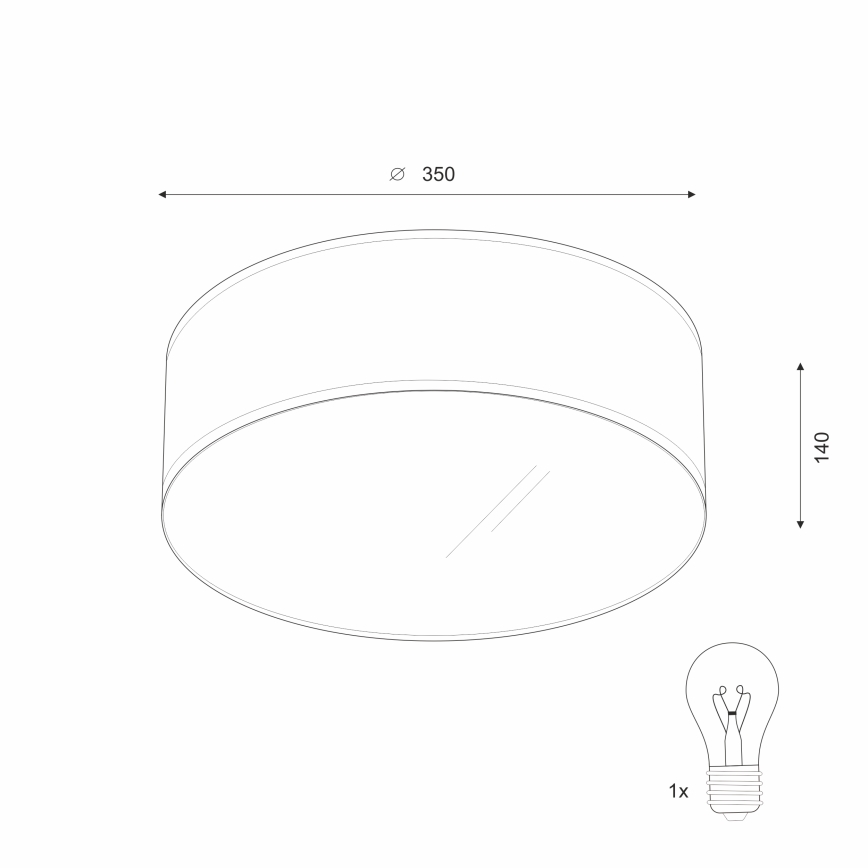 Iluminação de teto SIRJA 1xE27/60W/230V diâmetro 35 cm bege