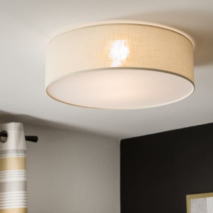 Iluminação de teto SIRJA DOUBLE 4xE27/15W/230V diâmetro 45 cm creme