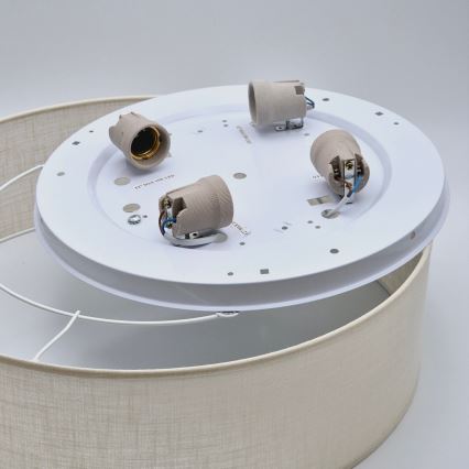 Iluminação de teto SIRJA DOUBLE 4xE27/15W/230V diâmetro 45 cm creme