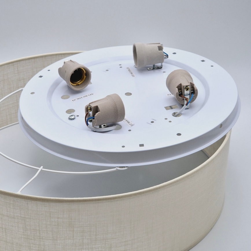 Iluminação de teto SIRJA DOUBLE 4xE27/15W/230V diâmetro 45 cm creme