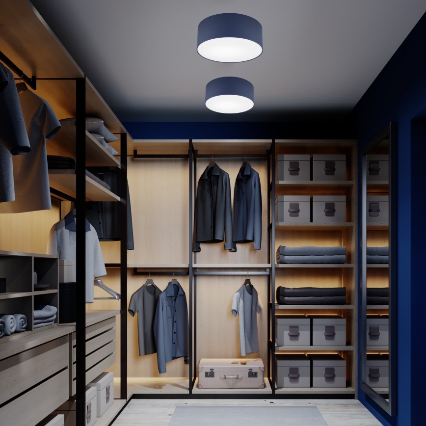 Iluminação de teto SIRJA PASTEL 1xE27/60W/230V diâmetro 35 cm azul escuro